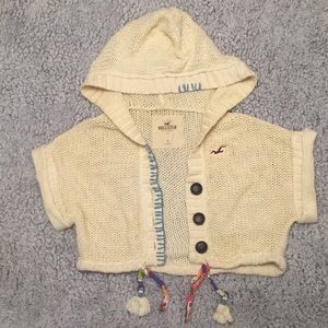 RARE UNIQUE Hollister cropped cable knit hooded sweater